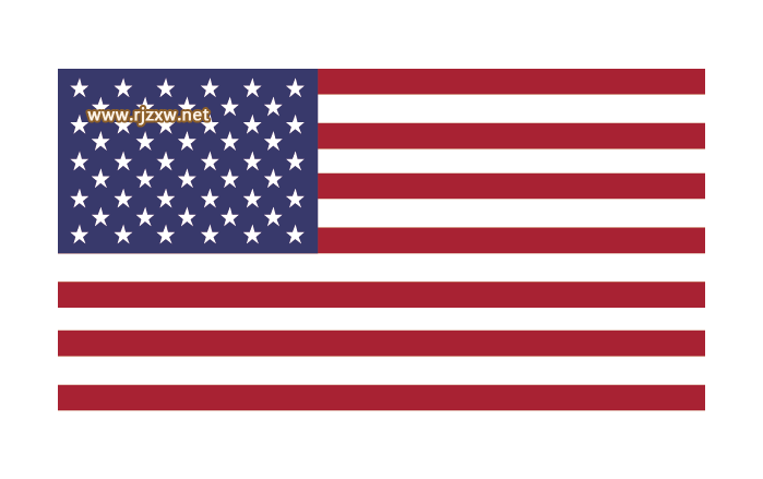 美国国旗矢量图免费下载第1步
