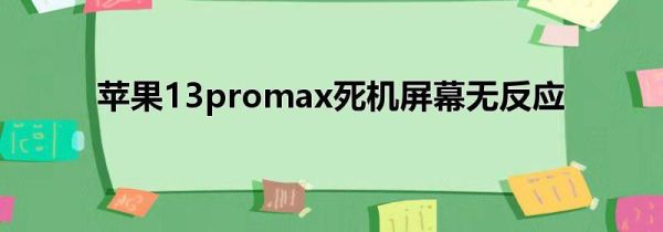 苹果13promax死机屏幕无反应第1步